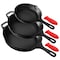 Nutrichef 3-Piece Pre-Seasoned Cast Iron Skillet Pans NCCIPS3P49 - alternate 5